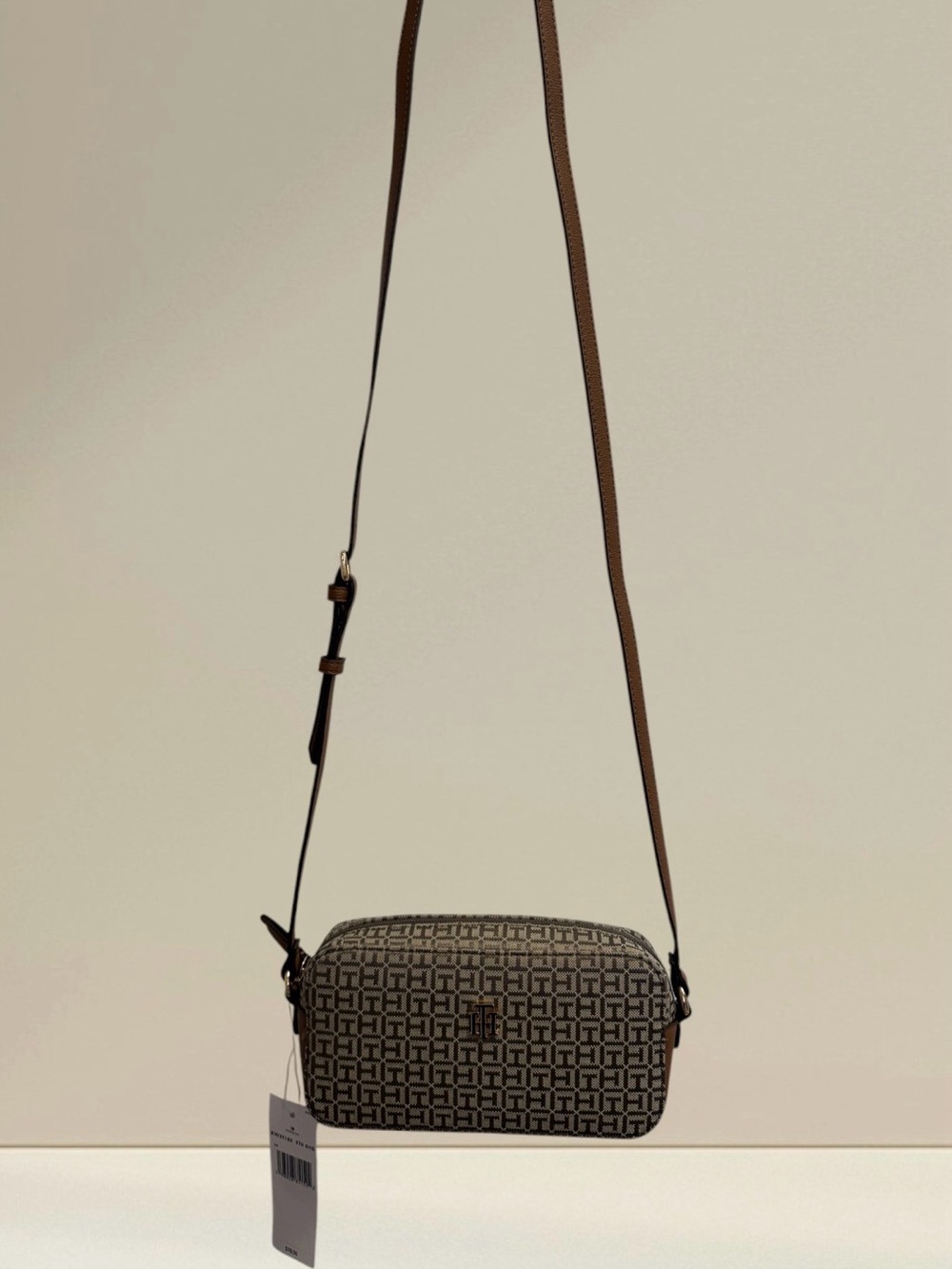 Tommy Hilfiger Brown Patterned Crossbody Camera Bag